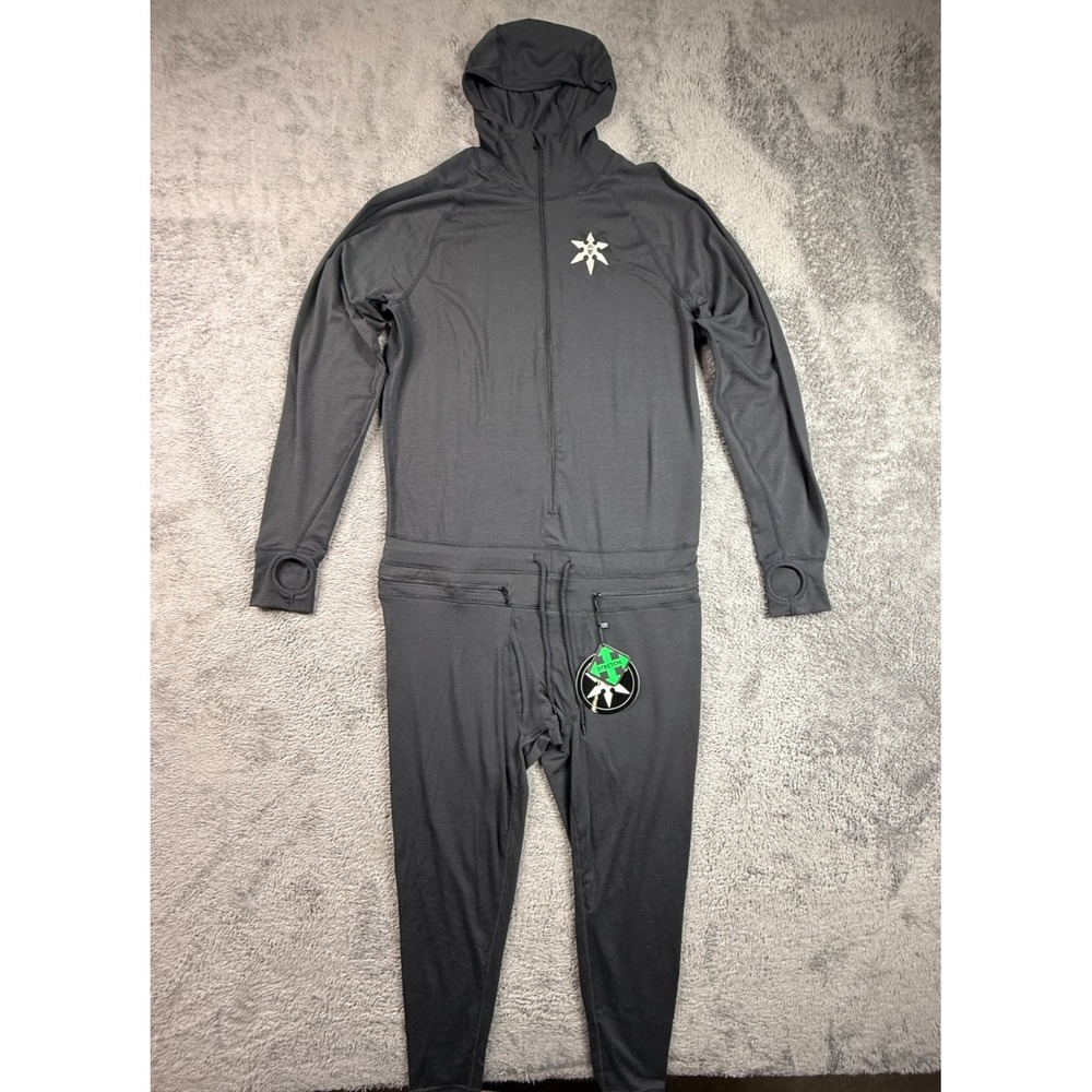 Airblaster NEW Classic Ninja Suit M Black One Piece Hooded Base Layer Outdoor